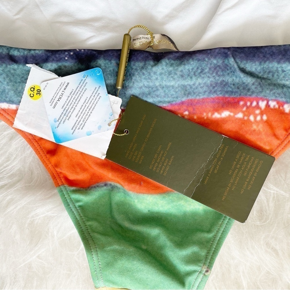 NEW Agua De Coco rainbow striped one piece swim suit bathing suit bright color - Picture 7 of 11